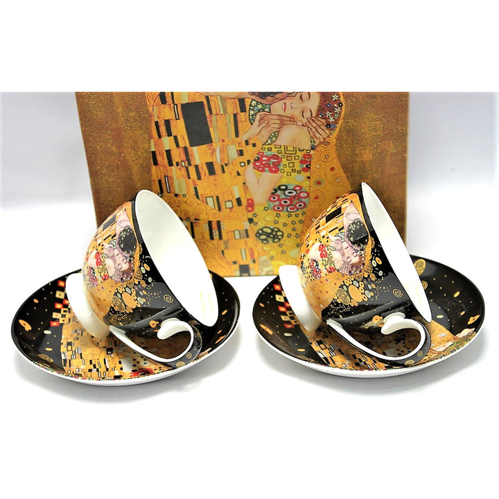 2 db Isabell királynő porcelán csésze, Klimt csók motívum, 250ml, W8KL356-22383