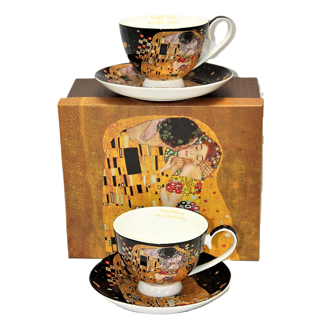 2 db Isabell királynő porcelán csésze, Klimt csók motívum, 250ml, W8KL356-22383
