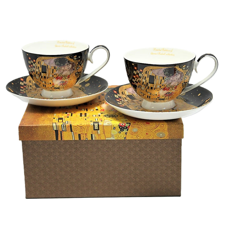 2 db Isabell királynő porcelán csésze, Klimt csók motívum, 250ml, W8KL356-22383