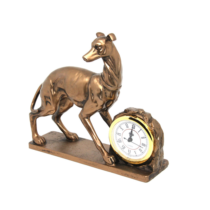 Kutya figura, táblázat, óra, bronz dekoratív szobor, Isabel királynő