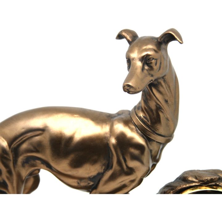 Kutya figura, táblázat, óra, bronz dekoratív szobor, Isabel királynő