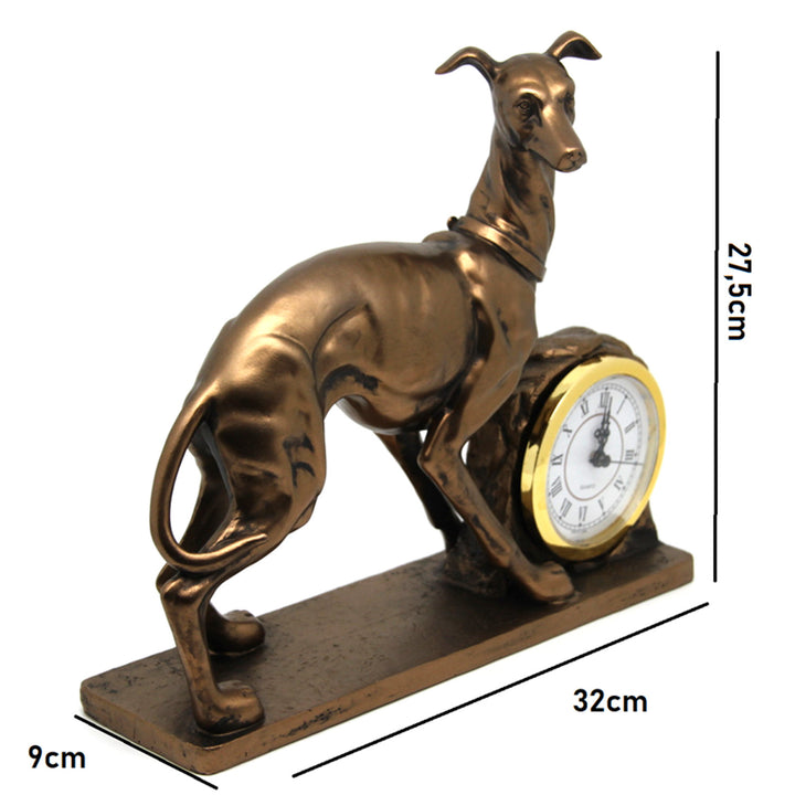 Kutya figura, táblázat, óra, bronz dekoratív szobor, Isabel királynő