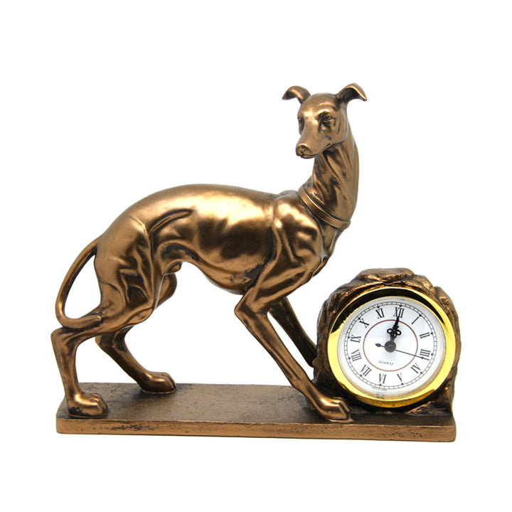 Kutya figura, táblázat, óra, bronz dekoratív szobor, Isabel királynő