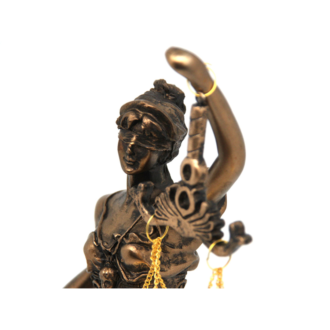 Temida figura mérleggel és karddal, bronz jogi szobor, Isabella királynő
