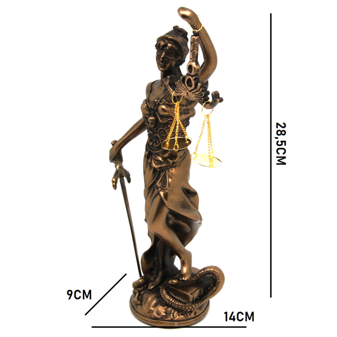 Temida figura mérleggel és karddal, bronz jogi szobor, Isabella királynő
