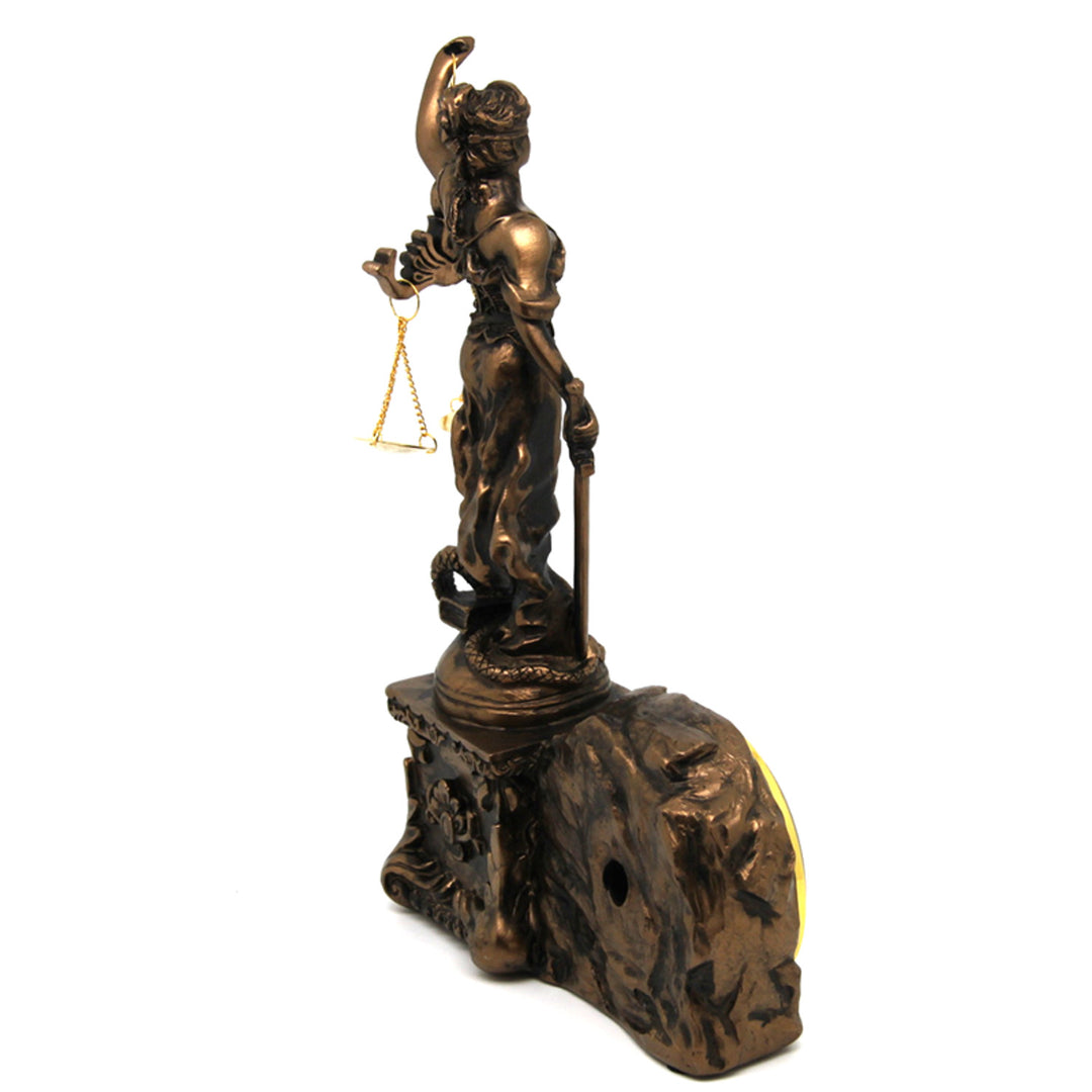 Themisz figura mérleggel és karddal, óra, bronz díszítés, Isabella királynő