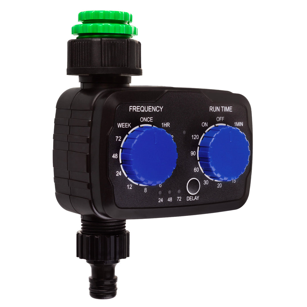 GreenBlue elektronikus öntözésvezérlő, programozó, tápegység 2x 1,5V AA, GB391 + 2x Varta Industrial alkáli AA elemek