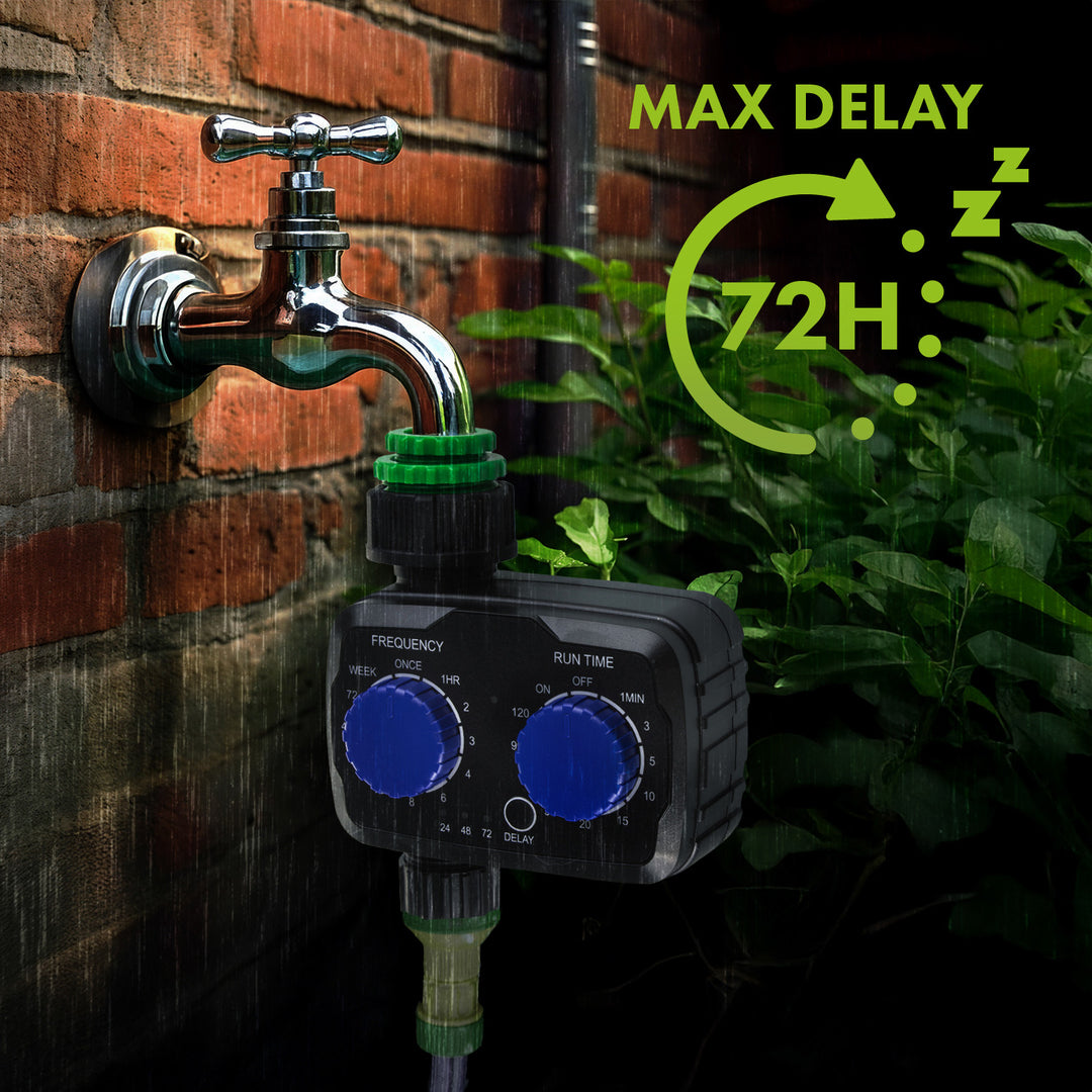 GreenBlue elektronikus öntözésvezérlő, programozó, tápegység 2x 1,5V AA, GB391 + 2x Varta Industrial alkáli AA elemek