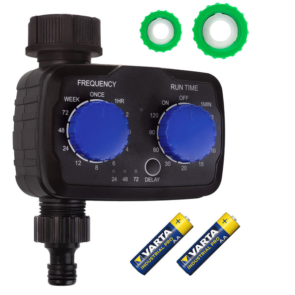 GreenBlue elektronikus öntözésvezérlő, programozó, tápegység 2x 1,5V AA, GB391 + 2x Varta Industrial alkáli AA elemek