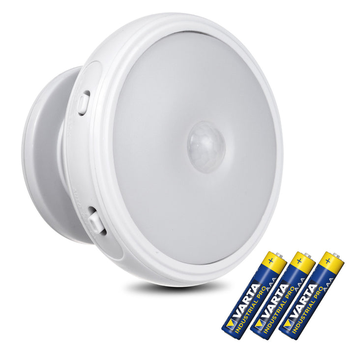 LED lámpa Maclean mozgásérzékelővel, mágnessel, háttérvilágítással, fénymódok: folyamatos, PIR érzékelő, 3xAA, MCE223 + 3 x Varta Industrial akkumulátorok.