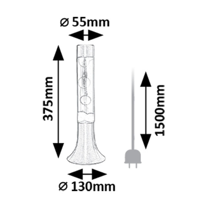 Rabalux LED láva lámpa, 25W, 3000 K, narancssárga, Poppilol