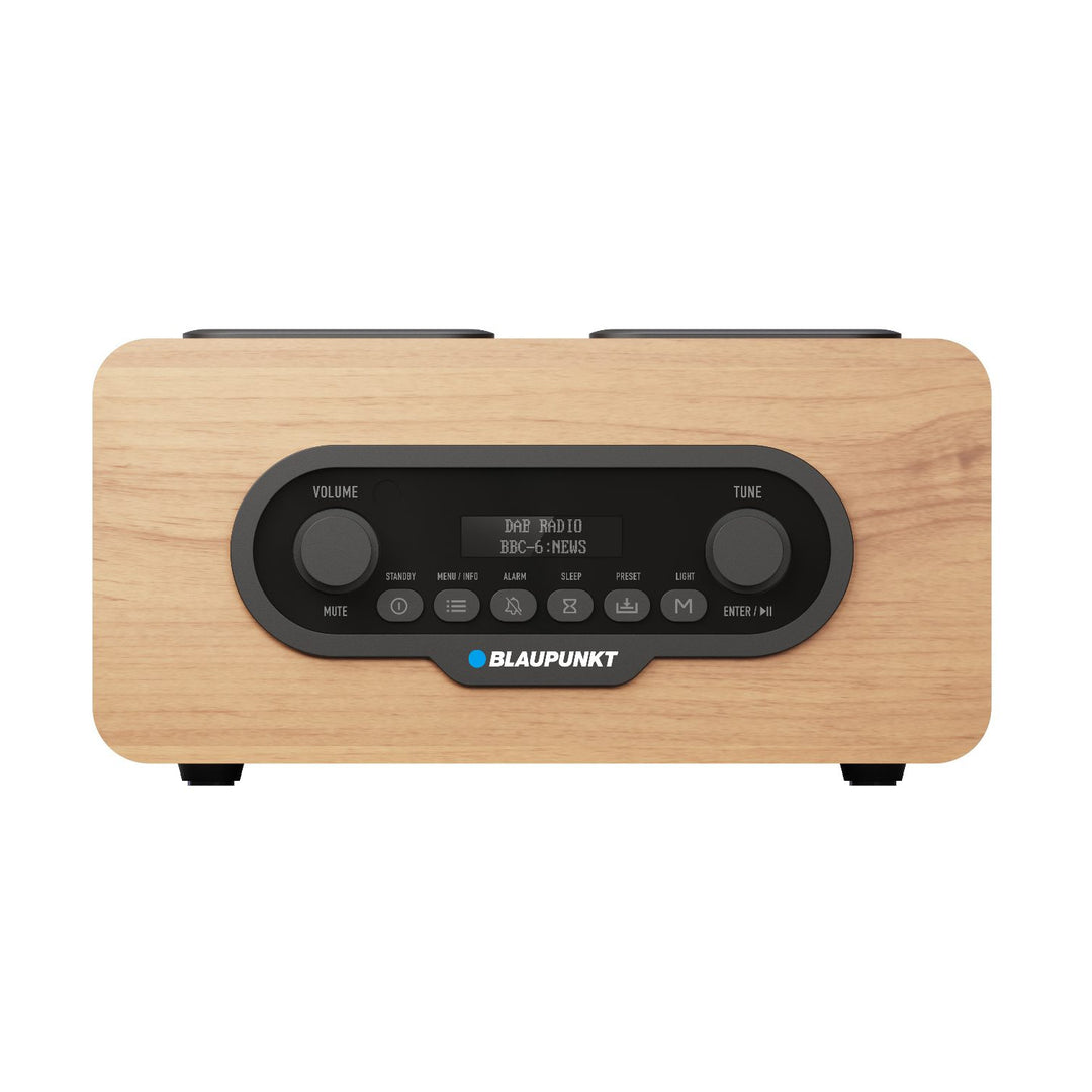 Blaupunkt hordozható rádió, DAB+ digitális rádió és FM tuner, Bluetooth, fejhallgató kimenet, USB és microSD lejátszó, LCD kijelző, óra és ébresztő funkció, USB-C újratölthető akkumulátorral, DR10CR