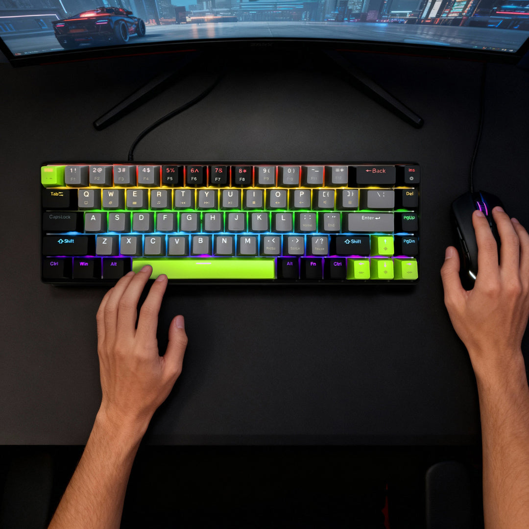 Mechanikus billentyűzet 60% RED CORE MX60 MT1260, billentyűzet megvilágítás, Mediatech