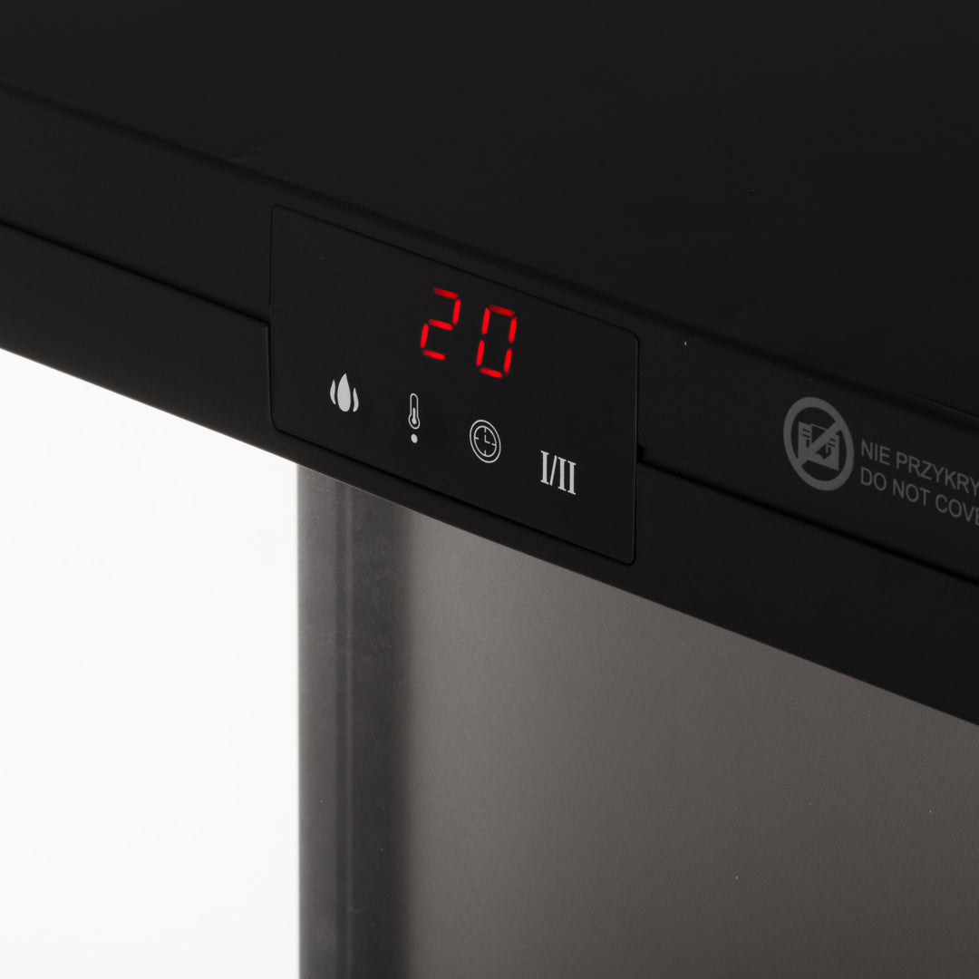 LED elektromos kandalló távirányítóval, 2 fűtési teljesítmény 1000W/2000W, termosztát, Adler AD 7755