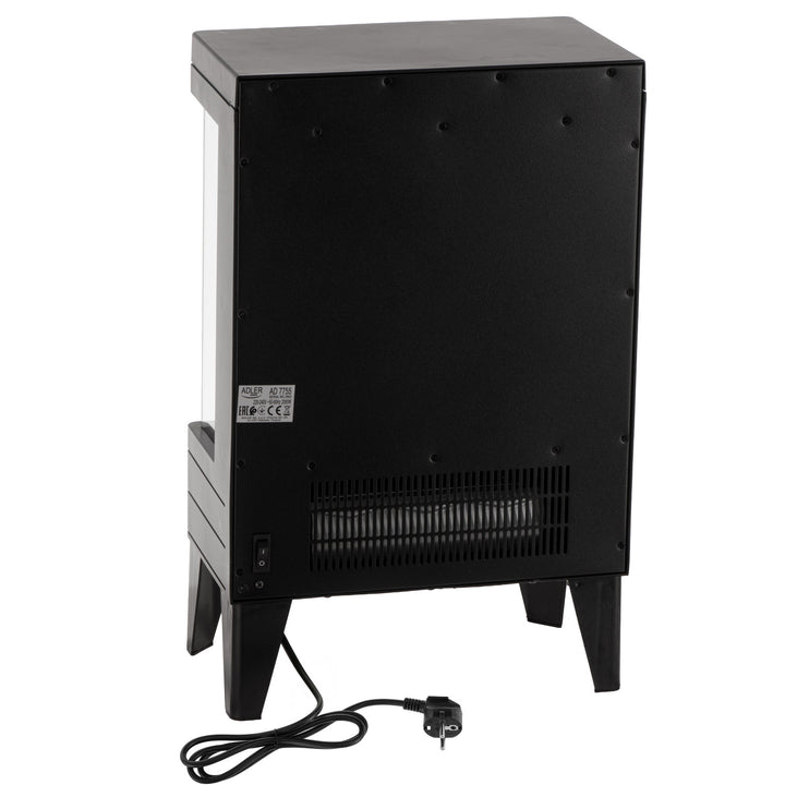 LED elektromos kandalló távirányítóval, 2 fűtési teljesítmény 1000W/2000W, termosztát, Adler AD 7755