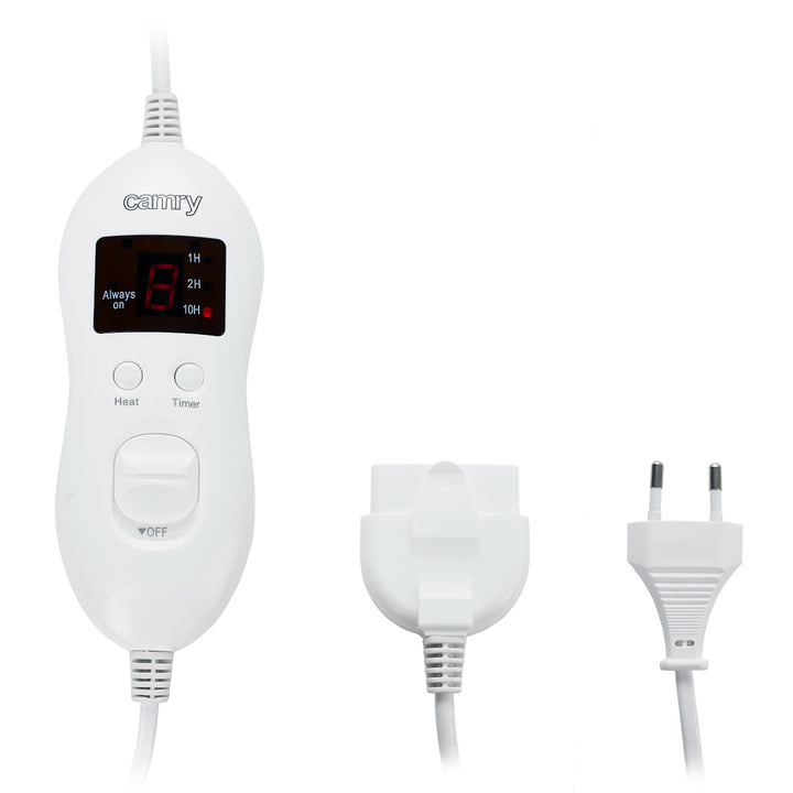 Camry elektromos takaró, 2 személyre, méretek 150x160cm, 8 fűtési fokozat, teljesítmény 2 x 60W, szürke, CR 7417