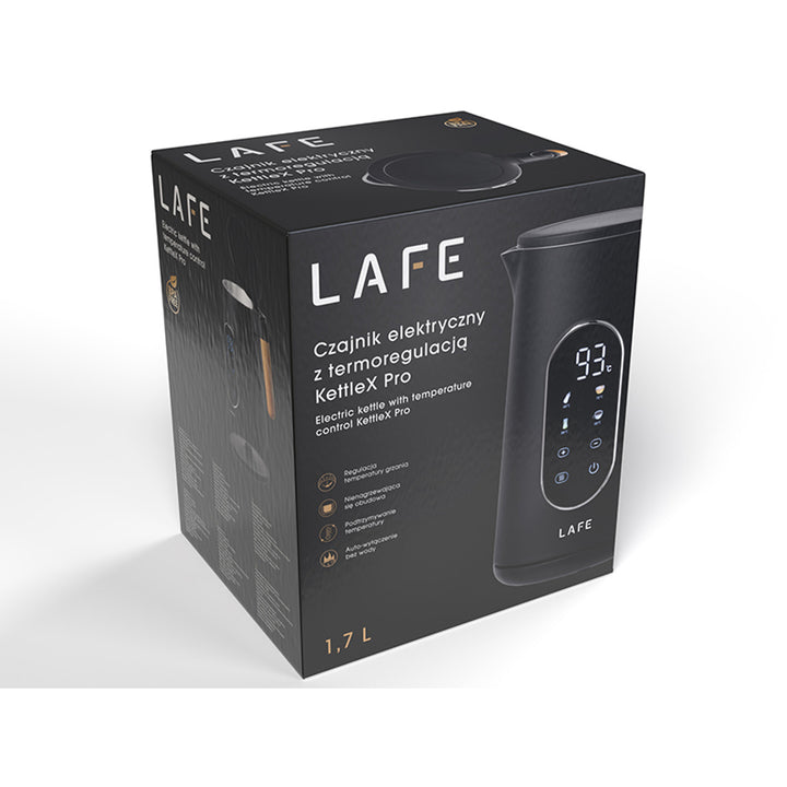 Lafe elektromos vízforraló, hőmérséklet-szabályozás, dupla falú, 1,7 literes kapacitás, max. teljesítmény 2200W, KettleX Pro