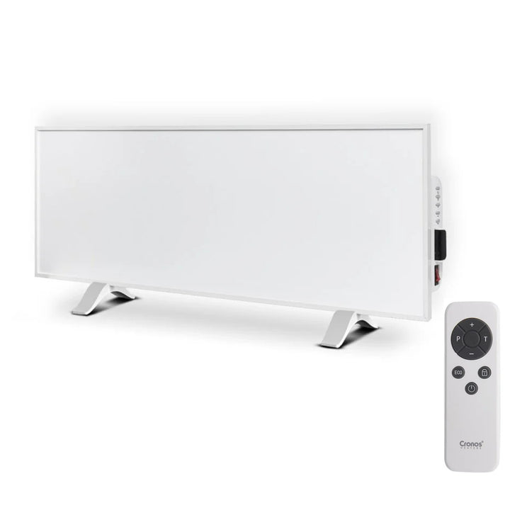 Cronos infravörös fűtőtest, 330W, fehér, allergiabarát, ultra-vékony, matt felületű, akár 12m2 területet is felmelegít, Synthelith PRO CRP-330TWP Fehér színű.