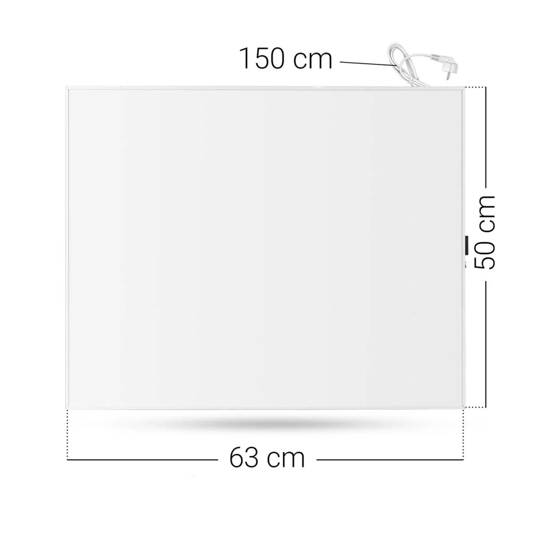 Cronos infravörös fűtőtest, 300W, fehér, allergiabarát, ultra-vékony, matt felületű, akár 9m2-es területet is felmelegít, Synthelith PRO CRP-300TWP Fehér színű