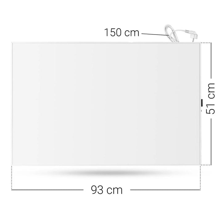 Cronos infravörös fűtőtest, 500W, fehér, allergiabarát, ultravékony, matt felületű, 14m2-ig melegít, Synthelith PRO CRP-500TWP fehér