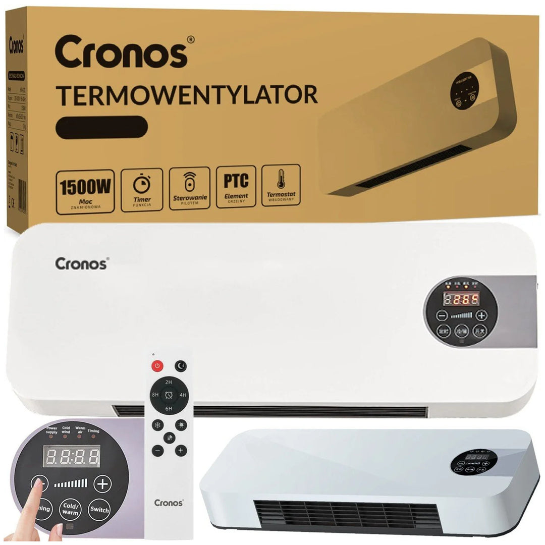 Cronos ventilátoros légfüggöny, 1500W, alacsony energiafogyasztás, széles kibocsátási szög, távirányító, HFH-201