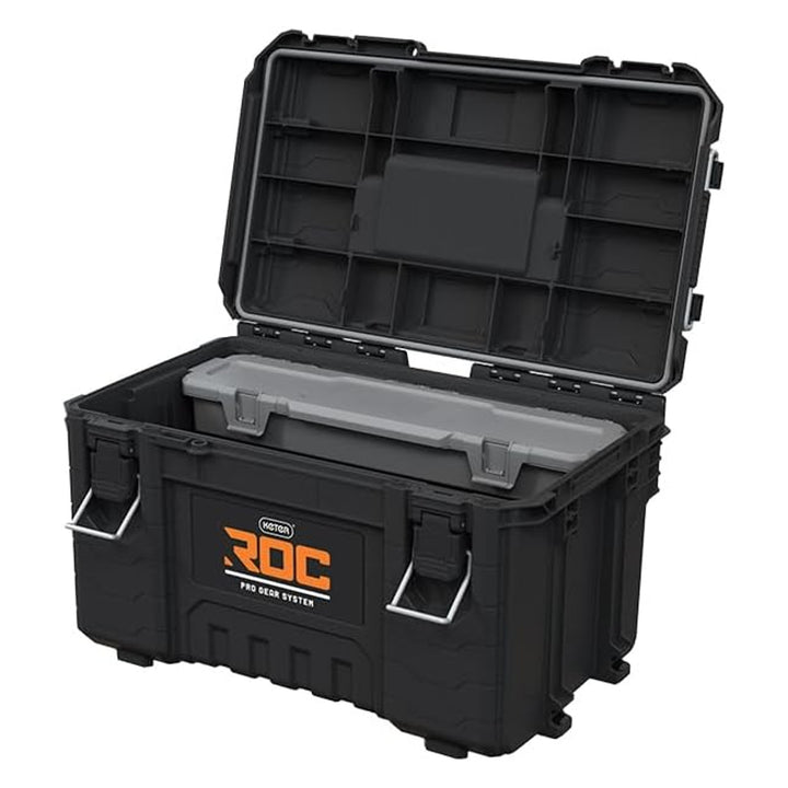 Keter ROC Pro Gear 2.0 szerszámosláda, 54 kg teherbírás, Pro Mount rögzítőelemekkel, mellékelt szervezővel, falra akasztható, 256984