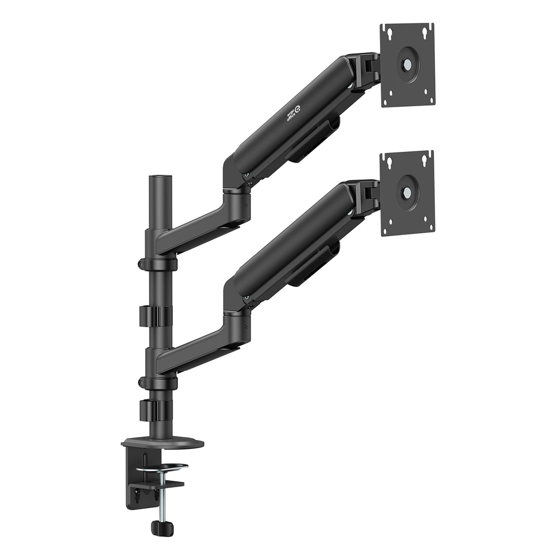 Ergo Office 2 monitoros tartó / akasztó, gázrugós, 17–32", 1–10 kg, matt fekete, ER-692 B