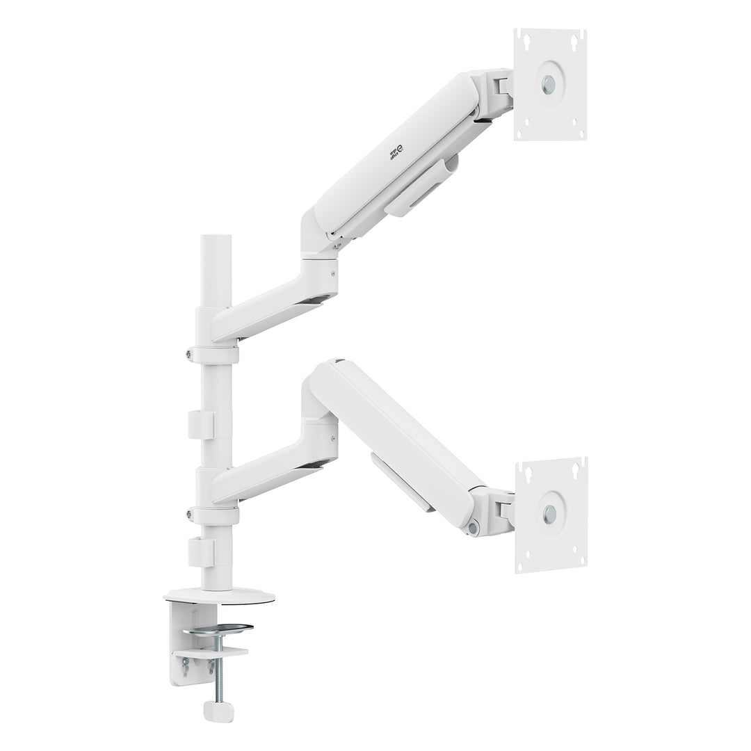 Ergo Office 2 monitoros tartó / akasztó, gázrugós, 17–32", 1–10 kg, matt fehér, ER-692 W