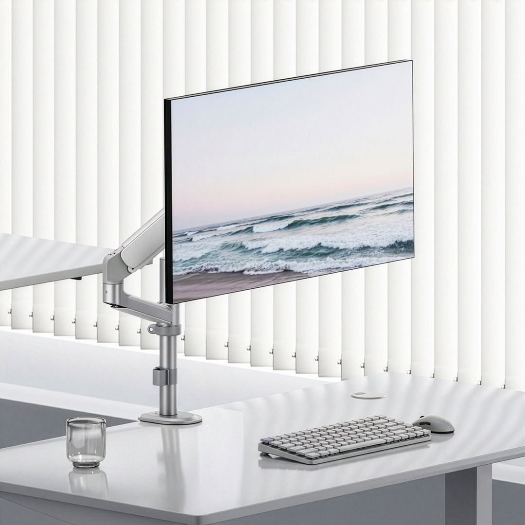 Ergo Office monitor tartó / akasztó, gázrugós, 17–32", 1–10 kg, matt fehér, max. VESA 100x100, ER-691 W