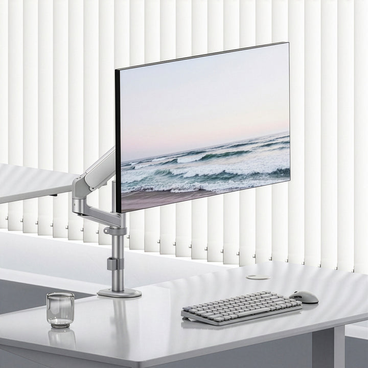 Ergo Office monitor tartó / akasztó, gázrugós, 17–32", 1–10 kg, matt fehér, max. VESA 100x100, ER-691 W