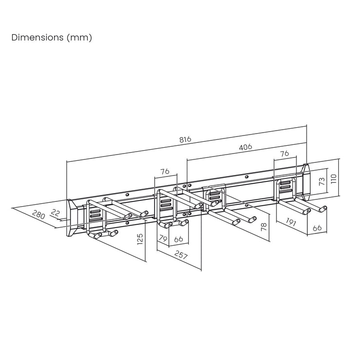 Maclean falra szerelhető szerszámtartó, acélból, max. terhelhetőség 136 kg, szélesség 816 mm, MC-178