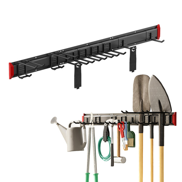 Maclean falra szerelhető szerszámtartó, acélból, max. terhelhetőség 228 kg, szélesség 1222 mm, MC-179