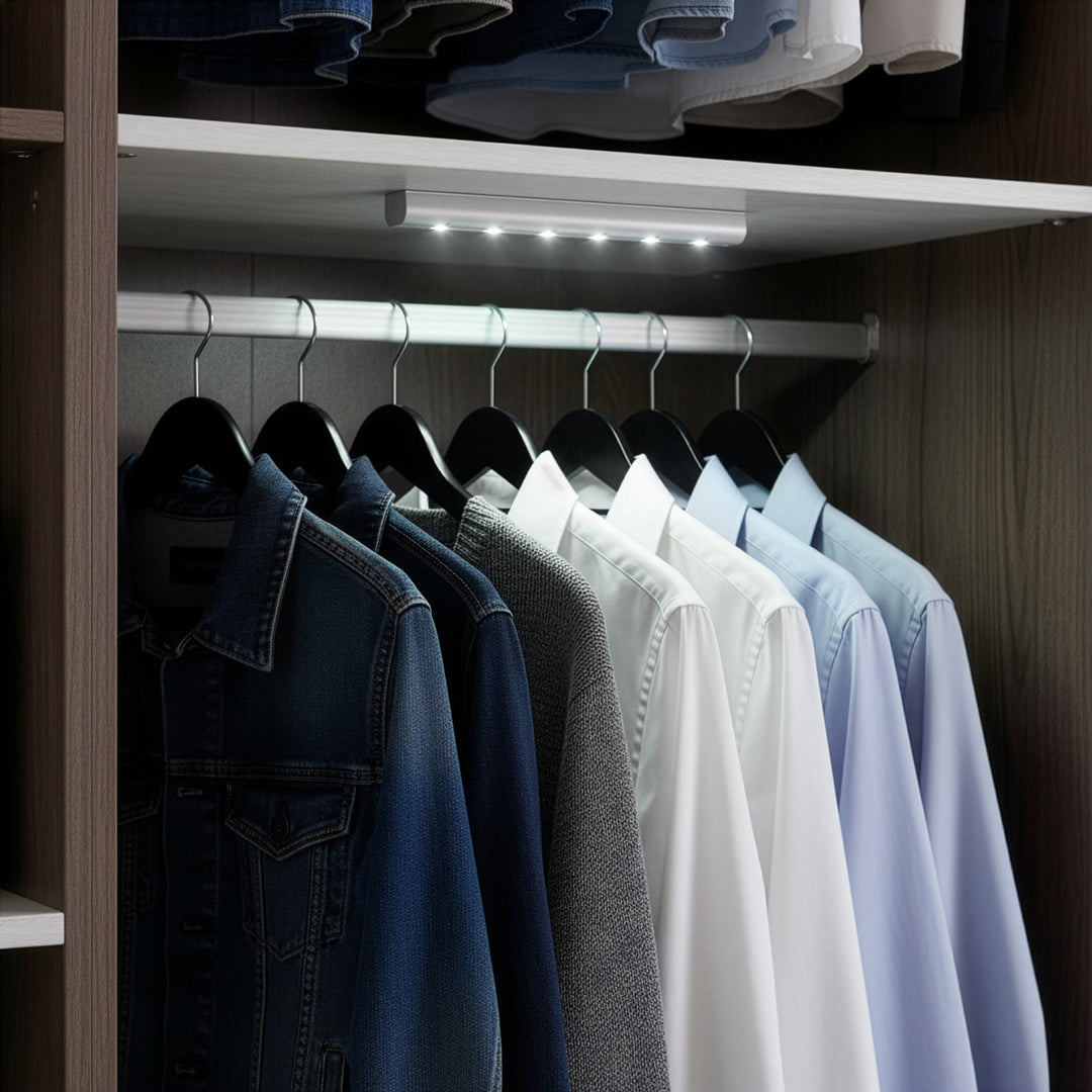 Maclean 6LED konyhai szekrény alatti lámpa, hosszúkás, mozgásérzékelővel, 5xAA, MCE123 + 5x AAA alkáli elem Varta Industrial