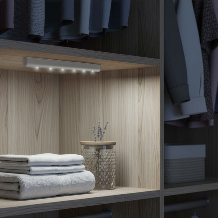 Maclean 6LED konyhai szekrény alatti lámpa, hosszúkás, mozgásérzékelővel, 5xAA, MCE123 + 5x AAA alkáli elem Varta Industrial