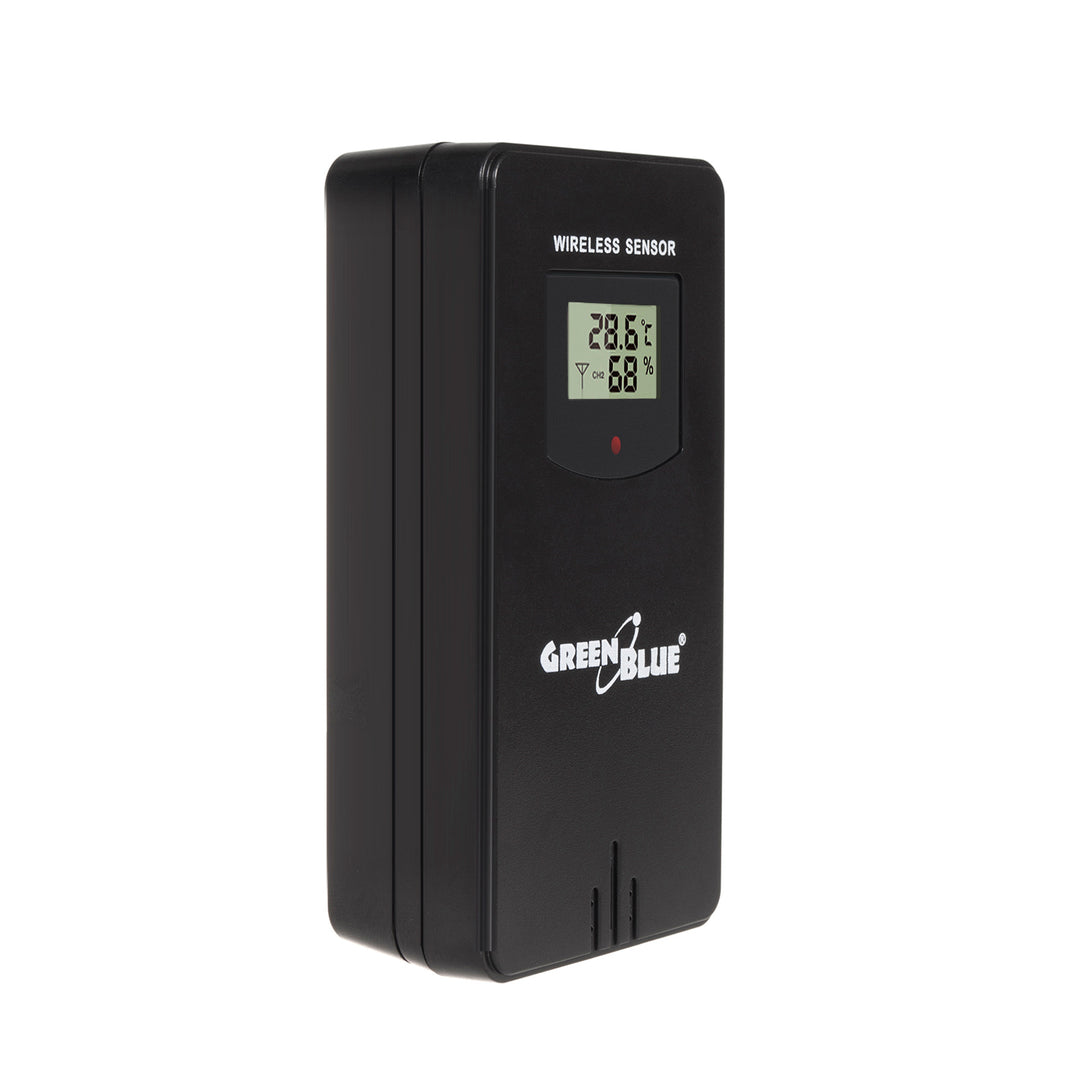 GreenBlue vezeték nélküli időjárásállomás, színes, DCF, holdfázisok, hálózati adapter, elemek, GB526