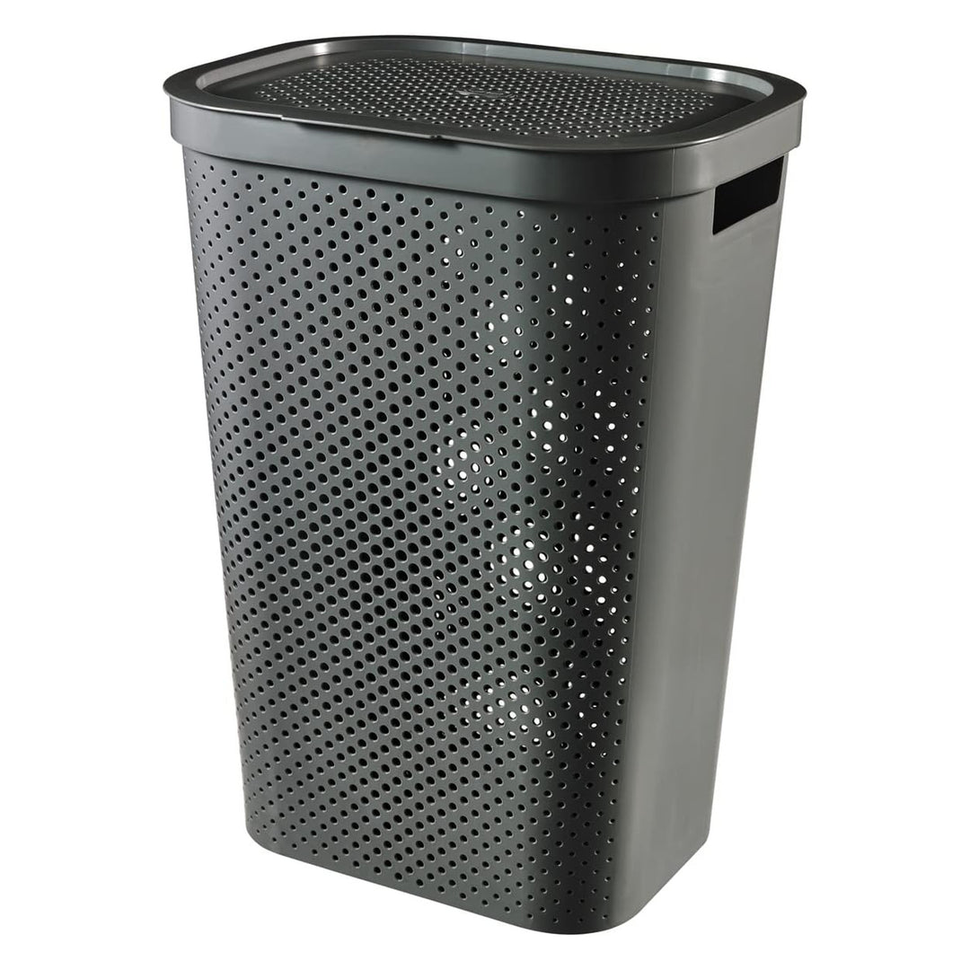 Curver Infinity újrahasznosított mángorló / szennyeskosár, űrtartalom 40L, sötétszürke, 100% újrahasznosított, 245675 + Curver Infinity újrahasznosított 60L szennyeskosár