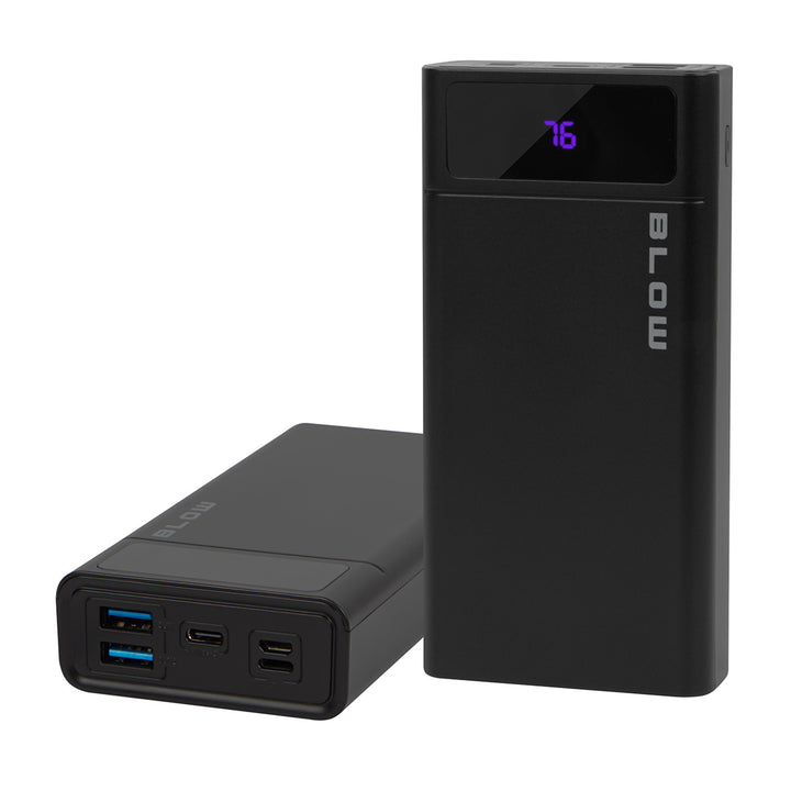 20 000 mAh-s PB20E Powerbank, QC+PD 20 W + Lightning, fekete, Blow