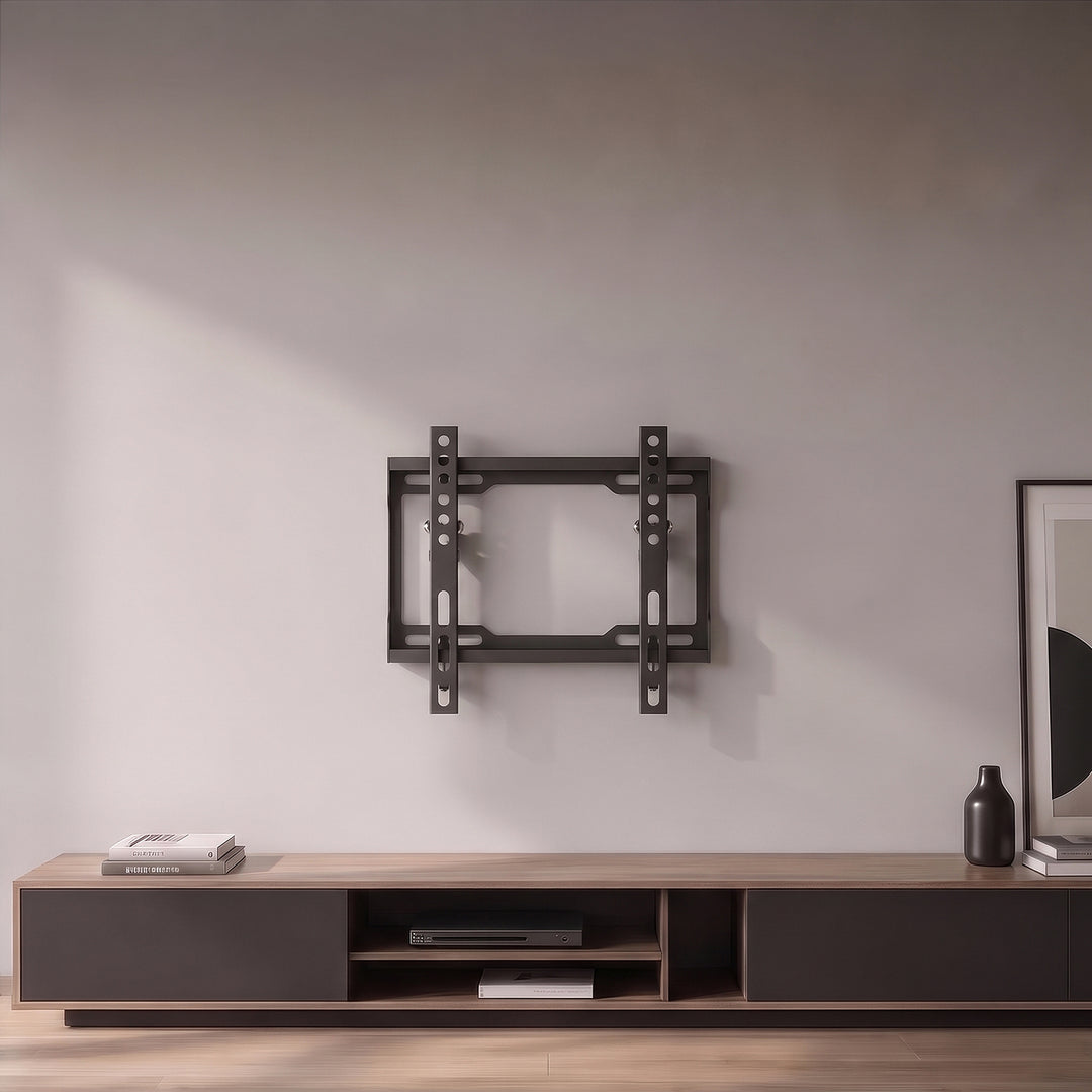 Maclean TV-tartó / akasztó, max. VESA 200x200, 13–43", 45 kg-ig, fekete, dőlésszög-beállítás 0°–-8°, MC-186