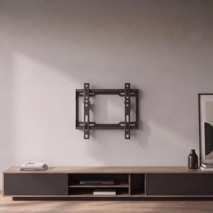 Maclean TV-tartó / akasztó, max. VESA 200x200, 13–43", 45 kg-ig, fekete, dőlésszög-beállítás 0°–-8°, MC-186