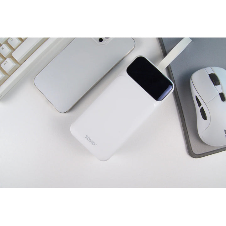 Powerbank SAVIO, 2 portos USB, 1 portos USB-C, gyorstöltés, Power Delivery, SAVBA-11