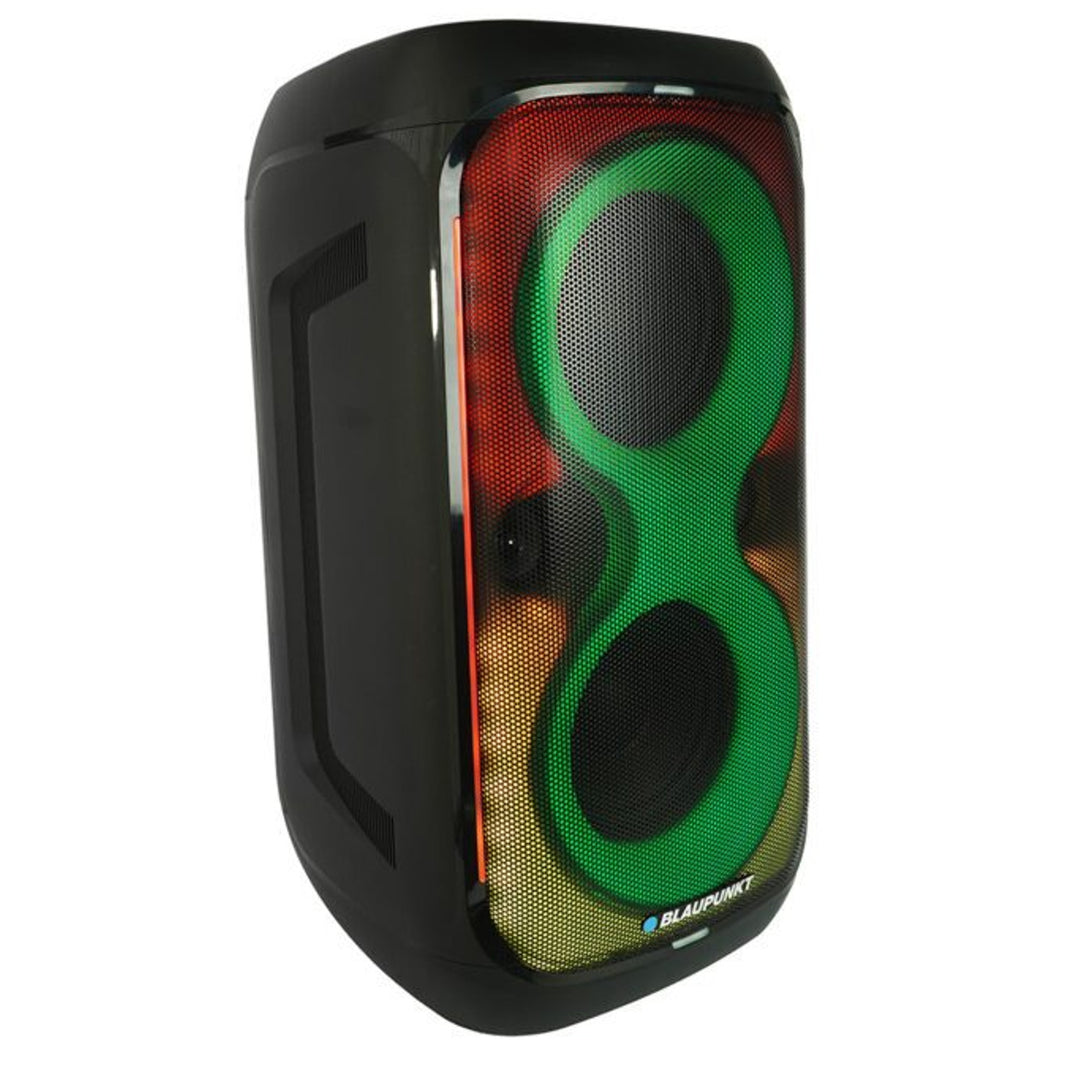 Blaupunkt Party Box hangszóró, LED világítás, Bluetooth, USB és AUX, FM rádió, karaoke funkció, távirányító, akkumulátor üzemidő akár 18 óra, PB60X