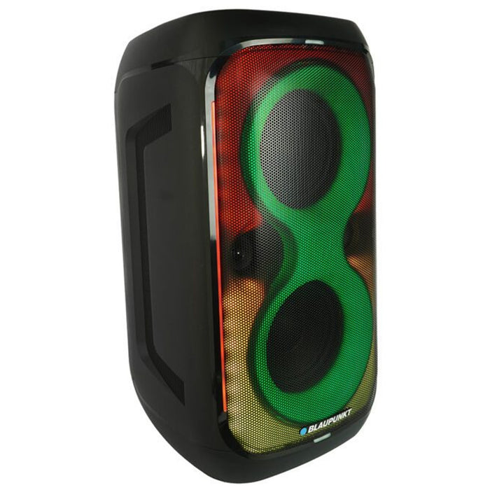 Blaupunkt Party Box hangszóró, LED világítás, Bluetooth, USB és AUX, FM rádió, karaoke funkció, távirányító, akkumulátor üzemidő akár 18 óra, PB60X