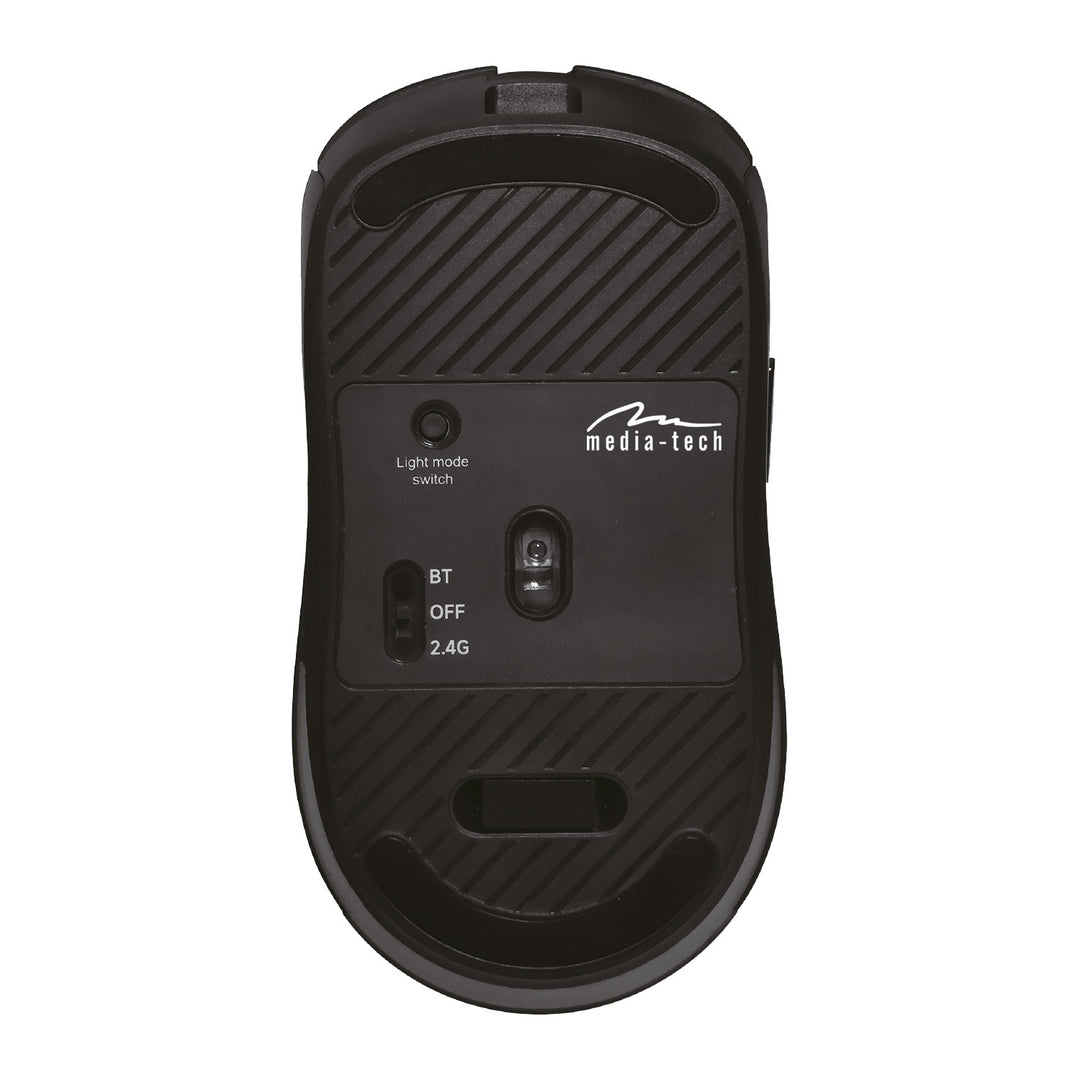 Vezeték nélküli 2 az 1-ben (BT/RF) csendes és újratölthető egér MT1124, Media-Tech