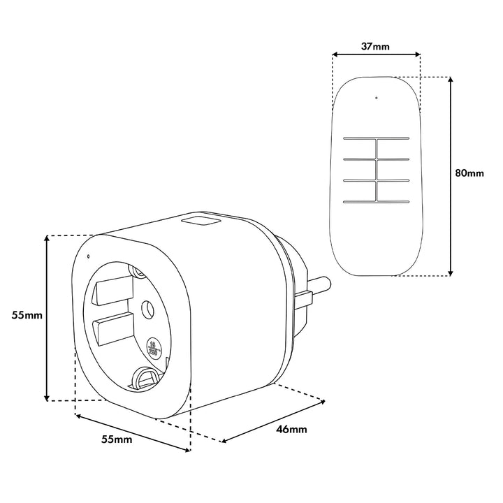 GreenBlue távirányítású konnektorok, 3 db, programozható, hatótávolság 30 m-ig, 220–240 V AC, 50/60 Hz, 16 A, 433 MHz, GB313 F