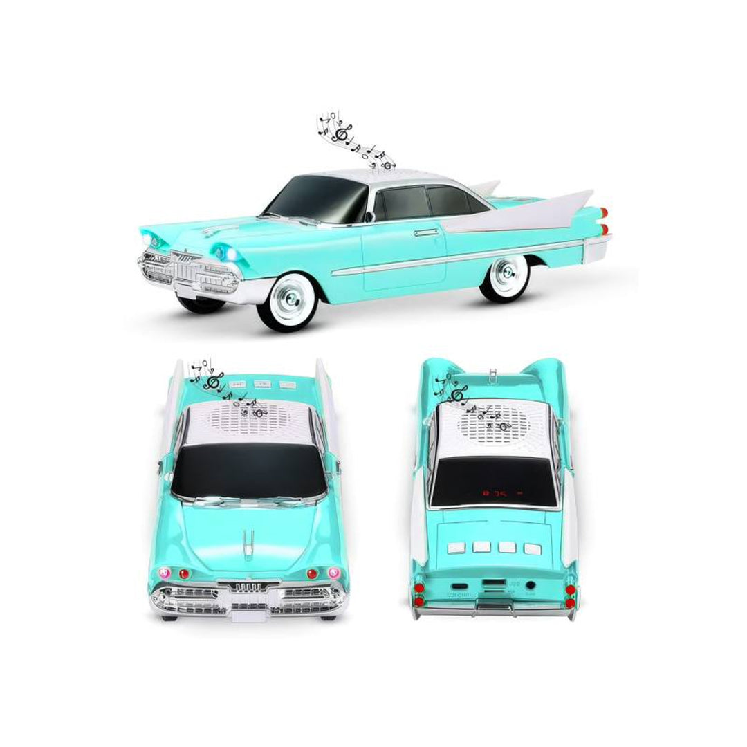 Retro Lamex hangszóró, Bluetooth, FM rádió, 1500 mAh újratölthető akkumulátor, kék szín, USB AUX MICRO SD portok, LCD kijelző, LXWS1965E