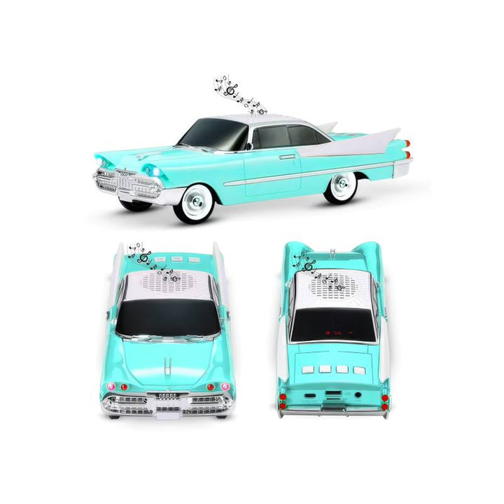 Retro Lamex hangszóró, Bluetooth, FM rádió, 1500 mAh újratölthető akkumulátor, kék szín, USB AUX MICRO SD portok, LCD kijelző, LXWS1965E