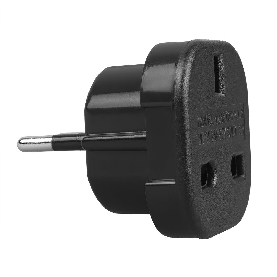 Maclean brit csatlakozóaljzat EU-csatlakozó adapter, fekete, MCE72, 4 db