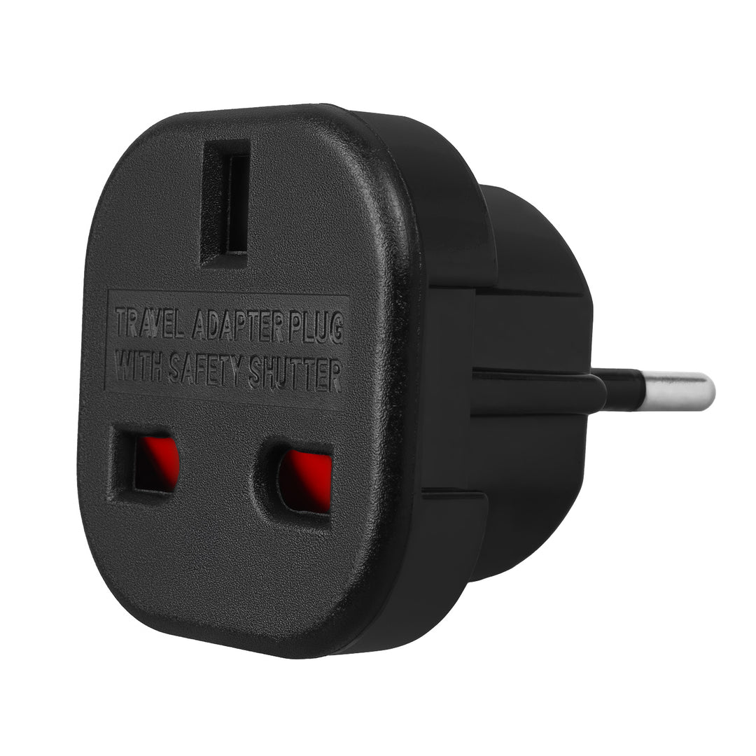 Maclean brit csatlakozóaljzat EU-csatlakozó adapter, fekete, MCE72, 4 db
