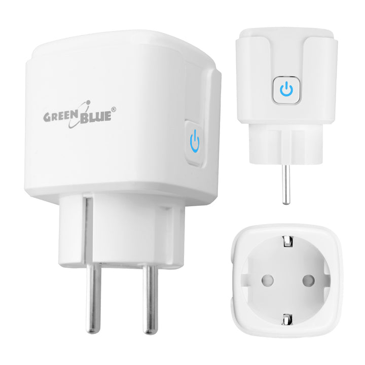 GreenBlue távirányítású WiFi-csatlakozó, Android/iOS/Alexa/Google Home, időzítő, fogyasztásmérő, max. 16 A/3840 W, GB735 W