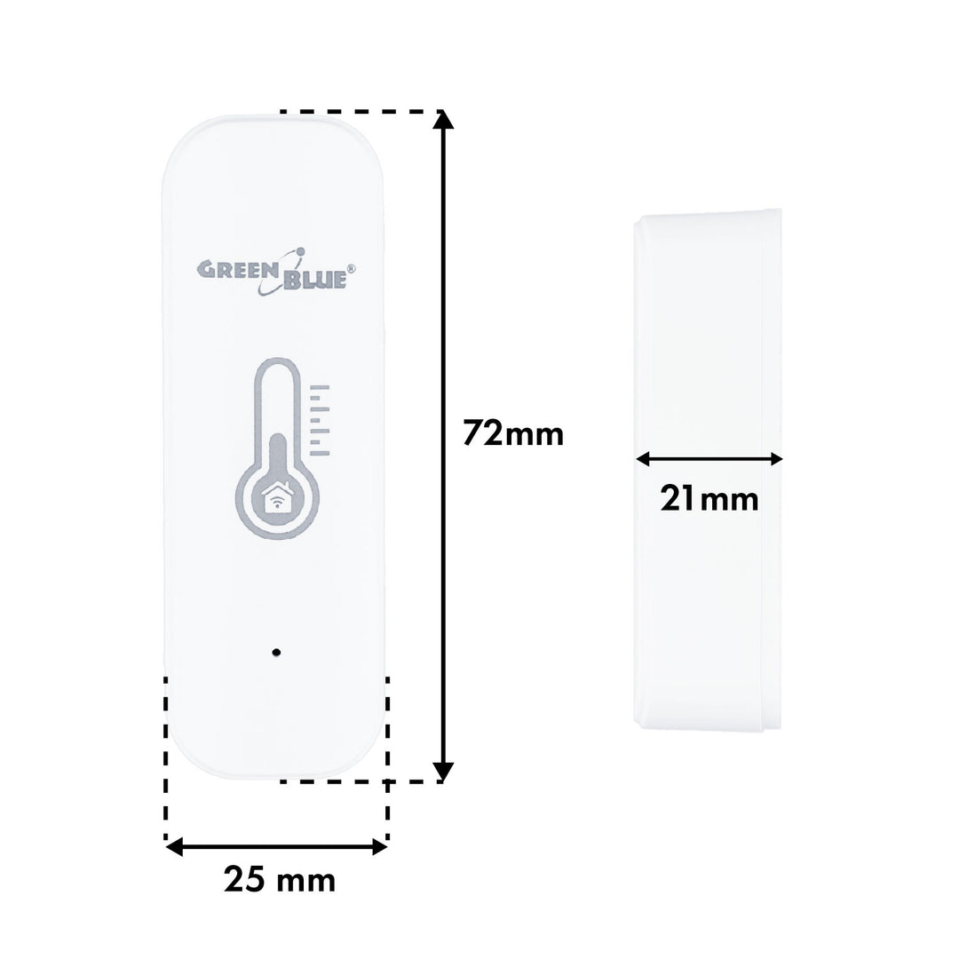 GreenBlue WiFi hőmérséklet- és páratartalom-érzékelő, Android/iOS/Alexa/Google Home, 3,0 V egyenáram, LR03x2, GB737